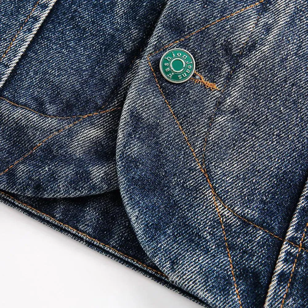 Distressed Punk Denim Jacket